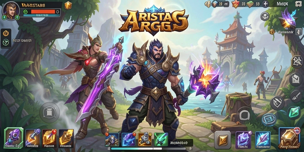 Tampilan screenshot menunjukkan pertarungan epik dalam gameplay ARPG yang memukau.