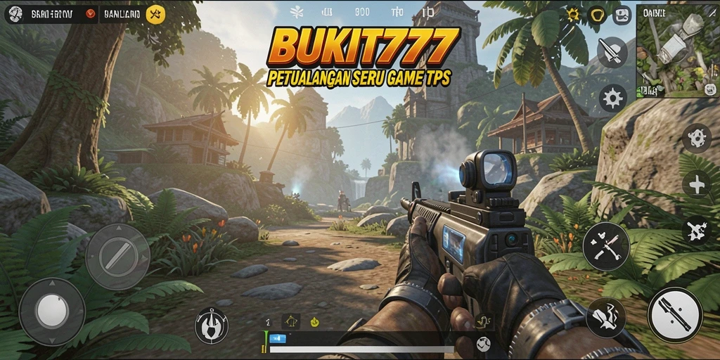 Gameplay BUKIT777 dengan action seru dan senjata beragam.