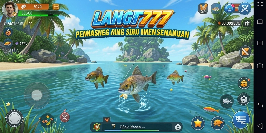 Screenshot dari gameplay LANGIT777 menunjukkan aksi memancing yang mendebarkan.