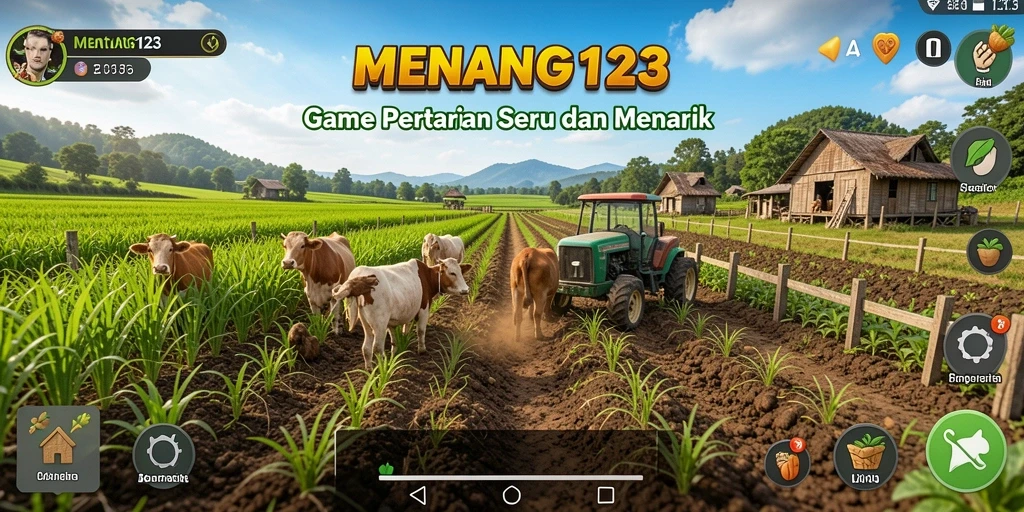Screenshot MENANG123 menampilkan gameplay pertanian yang menarik dan interaktif.