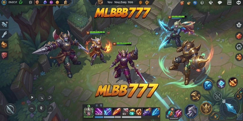 Tampilan gameplay MLBB777 yang menarik dan penuh warna.