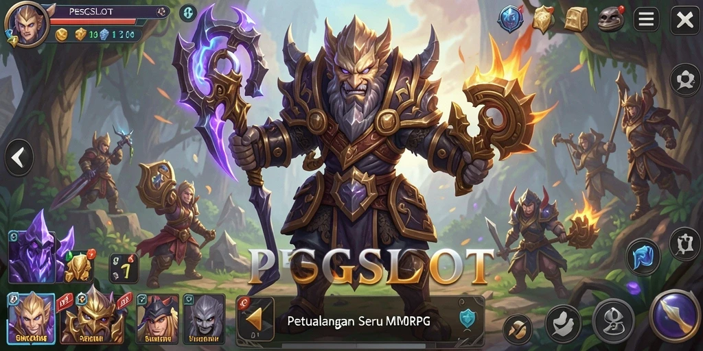 Tampilan gameplay PESGSLOT yang memukau dalam dunia MMORPG.