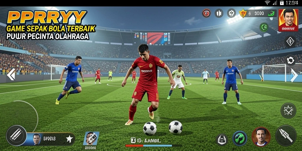 Tampilan dinamis gameplay sepak bola di PPRRYY.
