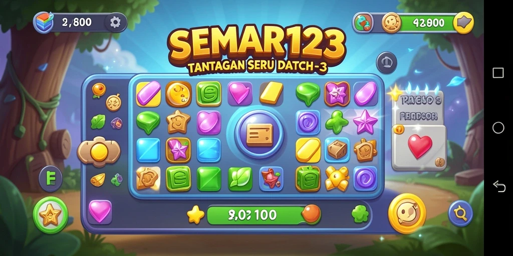 Tangkapan layar SEMAR123 menampilkan gameplay seru dari permainan Match-3.