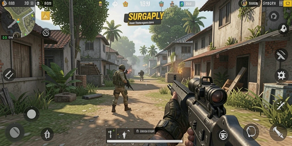 Tampilan gameplay SURGAPLY yang intens dan seru.